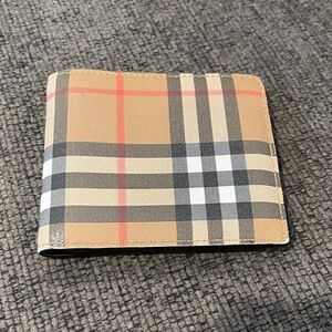 Burberry Tan and Red Plaid Card Holder